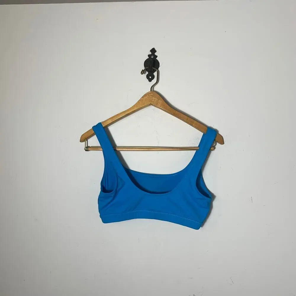 Womens Skims Recycled Swim Tank Bikini Top Only Turquoise Size M EUC!